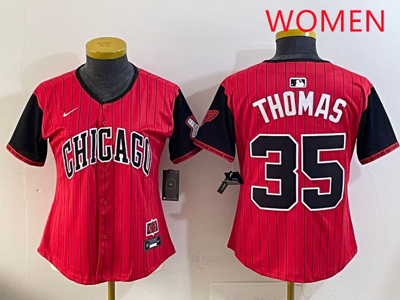 Women 2025 Chicago White Sox #35 Thomas Red Joint Name Nike MLB Jersey style 11